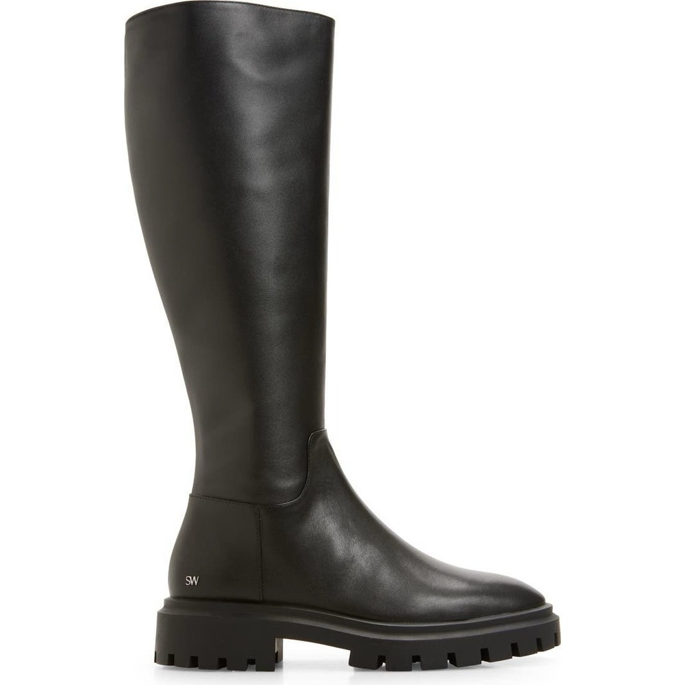 Stuart Weitzman Ultra Lug Platform Knee High Boots Black Leather US 11 MSRP $850